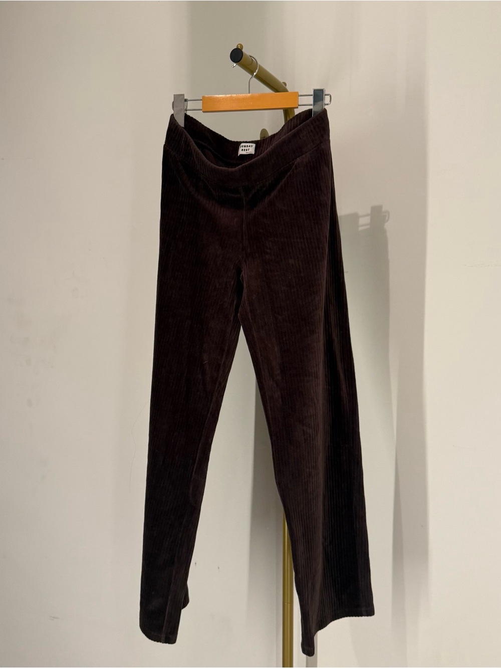 Sunday Best by Aritzia Brown Ribbed Straight Leg Corduroy Trouser Pants S